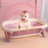 LEXIW Collapsible Baby Bathtub with Bath Pad Large Baby Bathtub Portable Bathtub with Drain Hole Folding Bathtub