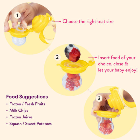 (2 Pack) NatureBond Baby Food Feeder/Fruit Feeder Pacifier Nibbler - Infant Teething Toy Teether Weaning in Appetizing