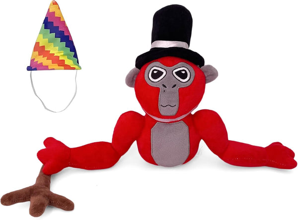 Gorilla Tag Monkey Plush, Perfect Stuffed Animal for Game Fans, Ideal Birthday Gifts for Kids (Red Gorilla)