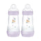 MAM Easy Start Matte Anti-Colic Baby Bottles, 9 oz (2 Count), Medium Flow Nipples, Baby Girl