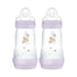 MAM Easy Start Matte Anti-Colic Baby Bottles, 9 oz (2 Count), Medium Flow Nipples, Baby Girl