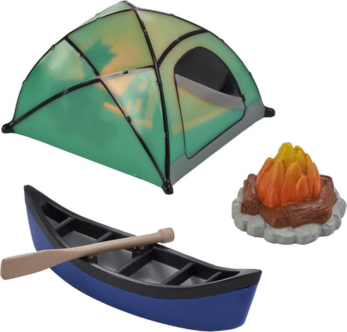 Decopac Fireside Camp DecoSet Cake Decoration, Multi, Tent, Canoe with Oar, Campfire