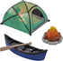 Decopac Fireside Camp DecoSet Cake Decoration, Multi, Tent, Canoe with Oar, Campfire