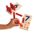 Excellerations Peg Number Board - 10 Rubberwood Boards, 55 Wood Pegs, Storage Bag, Montessori Math Materials for Kids,