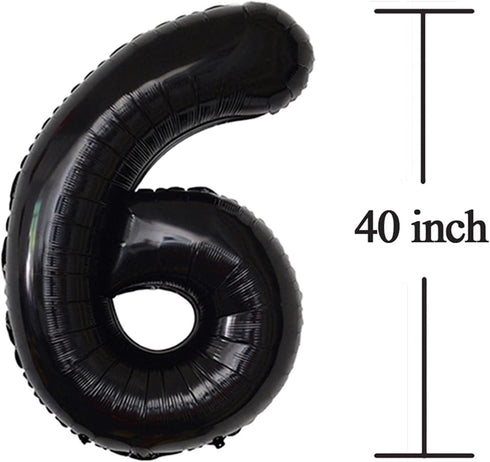 Black 60 Number Balloons, Giant Jumbo Foil Mylar Helium Balloons, Party Decoration Supplies for 60th Birthday