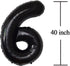 Black 60 Number Balloons, Giant Jumbo Foil Mylar Helium Balloons, Party Decoration Supplies for 60th Birthday