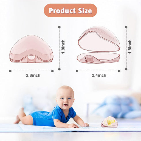 Smlpuame Case,4 Pack Pacifier BPA Free Pacifier Holder Case,Transparent Container Box for Baby BinkyNot