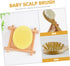 Set YARNOW Hair Brush and Comb Silicone Bath Scrubber for Newborns Soft Wool Brush for Delicate Scalp Care Shower Gift