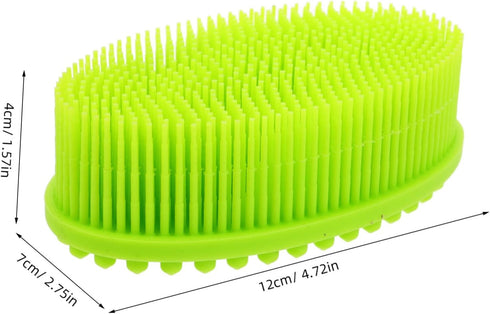 ibasenice Silicone Bath Scrubber and Hair Comb for Newborns Soft Bristles Scalp for Gentle Cleaning Ergonomic Handle