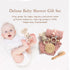 Set Set 6PCS YOUUYS Baby Gift for Newborn - Baby Essential Bath Basket Easter Gift with Baby Blanket Baby Rattle