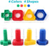 LotFancy Nuts and Bolts, 24pcs Fine Motor Skills Occupational Therapy Toys for Kids, Shapes and Colors Matching Toys, Montessori Building Construction Game with Storage Box for Baby and Toddlers