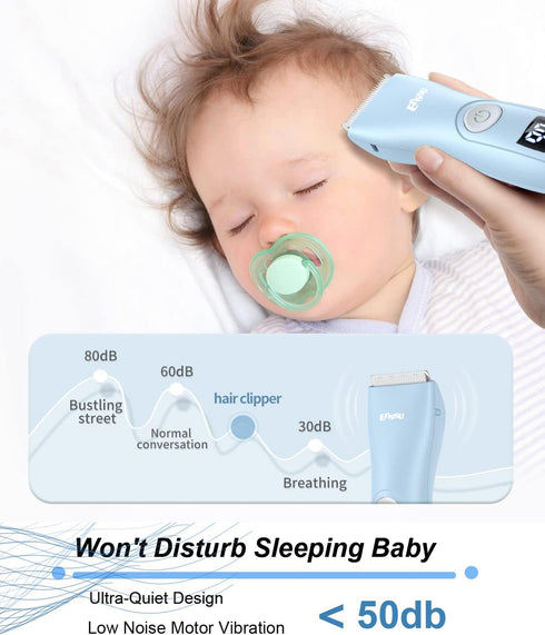 Trimmer Baby Hair Clippers, Low Noise Hair for Kids, Waterproof USB Rechargeable Cordless Haircut Kit with LCD Display