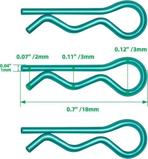 KCRTEK 50Pcs RC Body Clips - Green Clips for 1/10 1/12 Scale Redcat HPI Himoto HSP Exceed RC Car Parts Truck Buggy