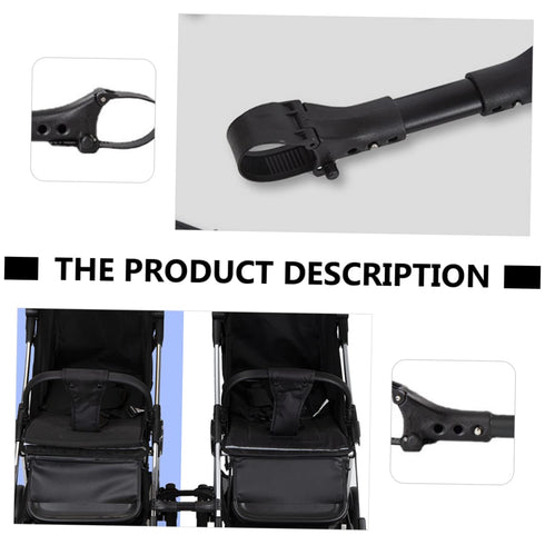 Adjustable Dual Connector for Baby Stroller, 3pcs Universal Aluminum Tube Car Accessories for Twins Stroller