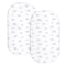 Bassinet Sheet Set 2 Pack, Gray Rainbow Fitted Bassinet Sheets for Baby Boy Girl, Universal Microfiber Soft Cradle
