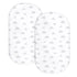 Bassinet Sheet Set 2 Pack, Gray Rainbow Fitted Bassinet Sheets for Baby Boy Girl, Universal Microfiber Soft Cradle