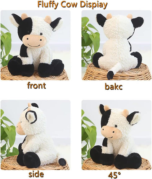 NatureMan 9 inches Cow Stuffed Animal Simulation Soft Plush Cute Cow Doll for Boys Girls Great Birthday Gift
