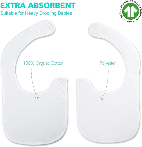 Soft and Absorbent Organic Cotton Baby Bibs Set for Boys Girls, Drool Bandana for Newborn 0-36 Months