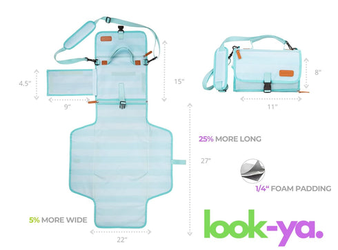 LOOK-YA Portable Diaper Changing Pad, Portable Changing pad for Newborn Girl & Boy - Baby Changing Pad with Smart Wipes
