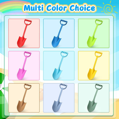Heavy Duty 16" Thick Beach Sand Toy Shovels, Jumbo Scooping Spade Toys Kit for Kids Adults (Green Blue Red)