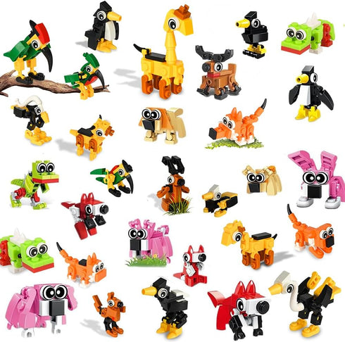 Zofunny 30 Packs Building Blocks Party Favors for Kids, Mini Animals Building Block