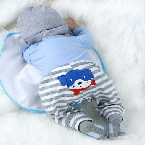 Reborn Baby Dolls Boy Clothes Set for 17-22 Inch Newborn Dolls, 4 Piece Pack