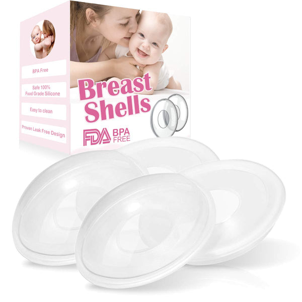 Breast Shells Milk Saver for Breastfeeding, 4 Pack BPA Free Nursing Cups Protect Sore Nipples Breast Milk Collection