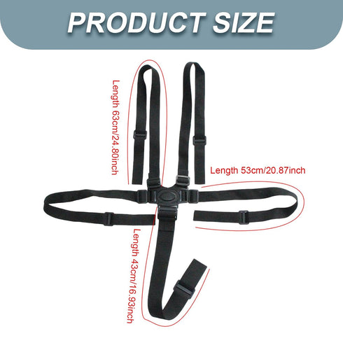 CNAFGBGG 5 Point Harness Car Seat, Adjustable Car Seat Harness for Kids, Easy to Install/Remove High Chair Straps