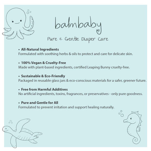 (2-Pack) Diaper Balm by Balm Baby Natural Diaper Rash Cream & Multipurpose Baby Skin Ointment with Calendula, Vegan