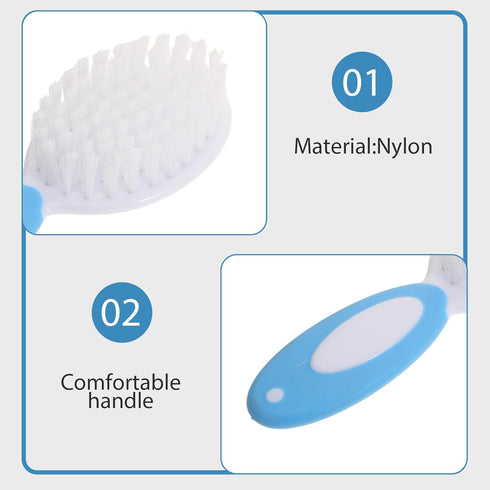 Set 2pcs TIDTALEO Hair Brush and Comb for Newborns and Infants, Soft Nylon Bristles, Gentle Bath Massage Brush, Hair