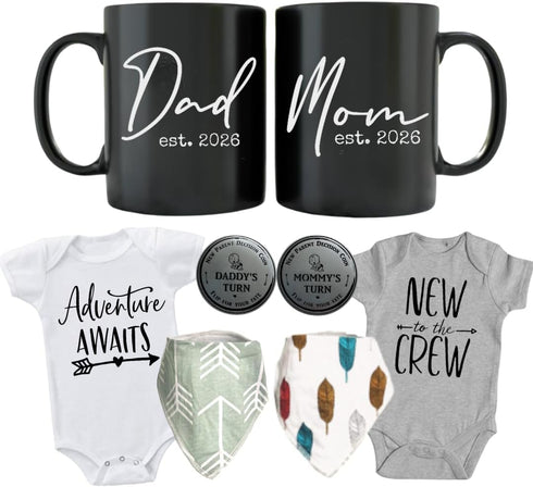 Pregnancy Gift Set - New Mom and Daddy Est 2026 11 oz