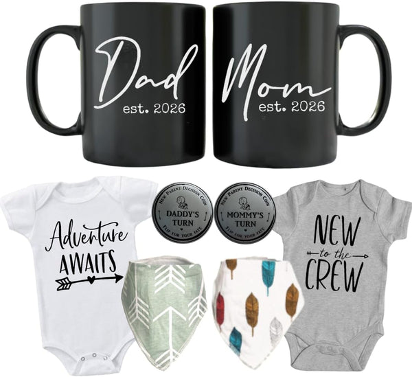 Pregnancy Gift Set - New Mom and Daddy Est 2026 11 oz