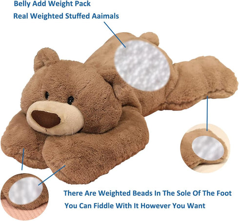 Weighted Stuffed Animals, 3.3 lbs Weighted Bear Plush Toy, 19.6 inch Throw Pillow