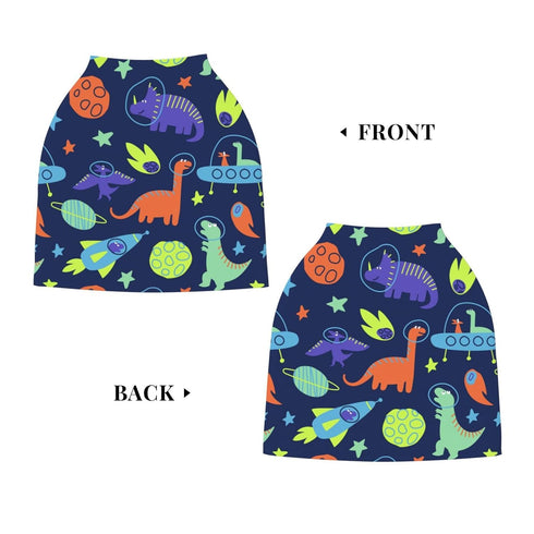 Schgap Dinosaurs Space Car Seat Covers for Baby, Nursing Cover Breastfeeding Baby Carrier Cover Stretchy Carseat Canopy