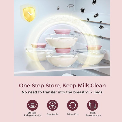 Denash M9 150 ML Breast Milk Collection Cup, Wearable Breastpump Milk Collector Cup, Tight Seal Leakproof Milk Saver