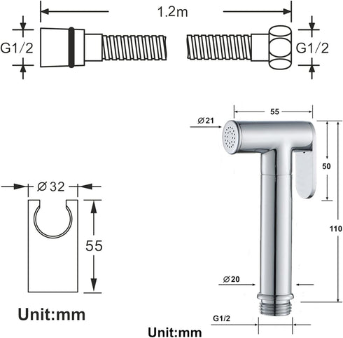PDOLIGBDN Washing,Type2 Type1) HandheldSprayer for Toilet Round Cloth Diaper Sprayer BrassSprayer for Toilet