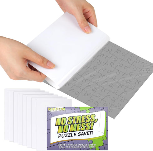 KIAFUM Adhesive Puzzle Saver Sheets, 8pcs Puzzles Glue Sheets, Peel and Stick Puzzle