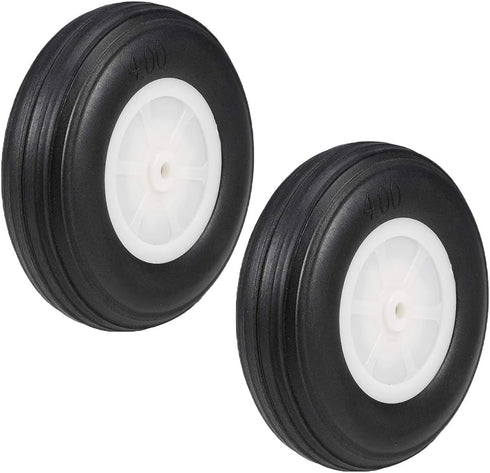 uxcell 2pcs Tire and Wheel Sets for RC Car Airplane, PU Sponge Tire with Plastic Hub, 4 Inch