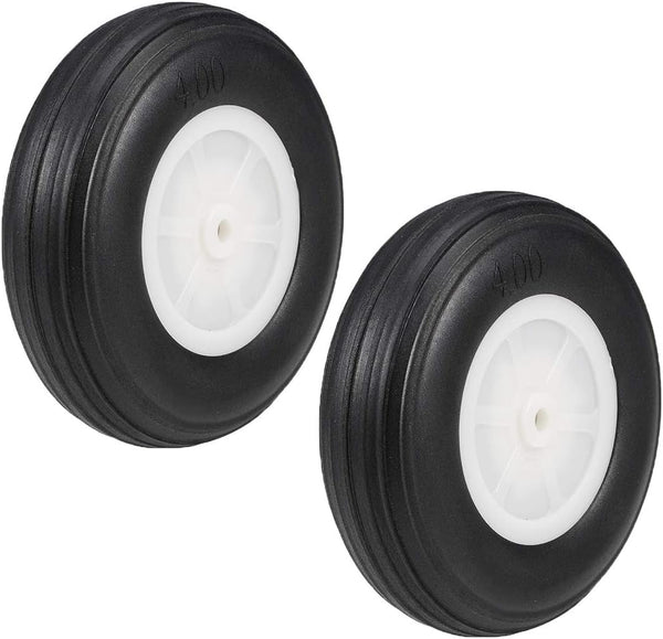 uxcell 2pcs Tire and Wheel Sets for RC Car Airplane, PU Sponge Tire with Plastic Hub, 4 Inch