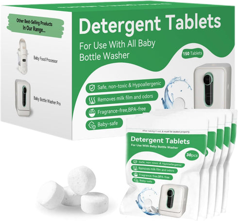 ICUIRE 150 PCS Baby Bottle Washer Detergent Tablets Compatible with Momcozy, Baby