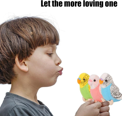 3 5.5 inches, Pcs Budgerigar Plush Toy, Parakeet Plush Toy, Budgie Soft Toy, Bird Stuffed Animal for Kids, Blue