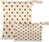 Haskirky Netural Polka Dots 2 Pcs Cloth Diaper Wet Dry Bags,Waterproof and Washable
