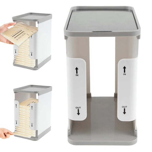 ZJRDYYK 60 OZ Breastmilk Storage Container, Freeze Organizer for Breast Milk Storage Bags, First-in First-Out Breast