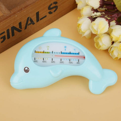 Cute Blue Dolphin Baby Bath Thermometer for Safe Bathing