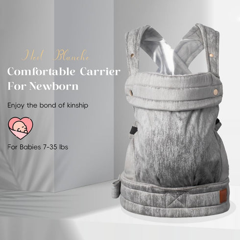 Backpack NEST BLANCHE Baby Carrier for Newborn to Toddler, Ergonomic Design, Front and Back Facing Options, Grey
