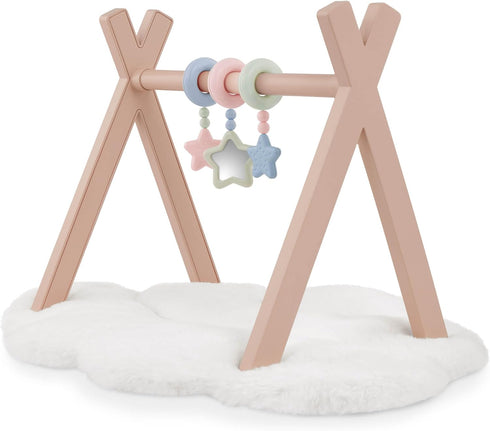 LullaBaby Play Gym 3 Hanging Toys 14-inch Baby Doll Accessories Pretend Play