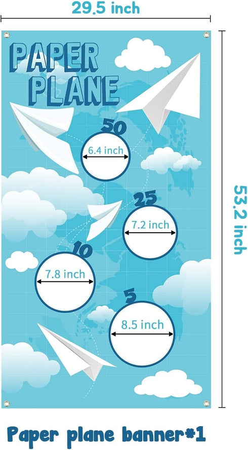 Summer TICIAGA Paper Plane Toss Game Banner, Throwing Target Banner for Glider Airplane, Fun Add-on Toys for Flying