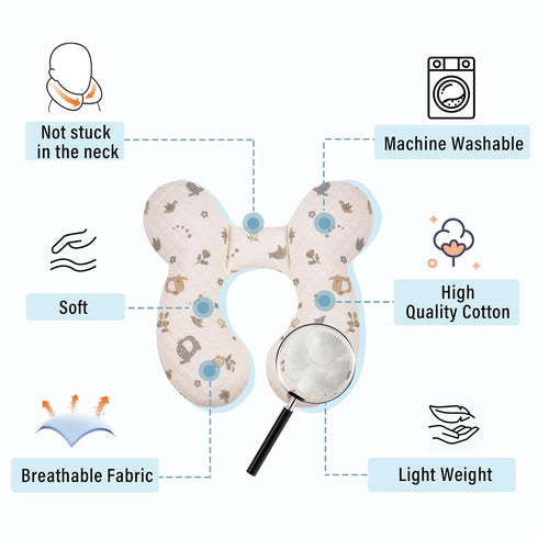 Baby Travel Pillow Upgraded, Soft Baby Head Support Pillow for Newborn Toddler, Babies Neck Car Seat, Pushchair