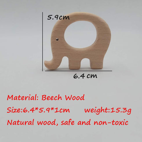 Natural Wooden Elephant Pendant Pure Natural Beech Wood Animal Shape For Handmade Necklace/Bracelet