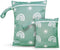 CoolaPeach 2 Pcs Wet Bags Waterproof Reusable Zippered Pocket Cloth Diaper Wet Dry